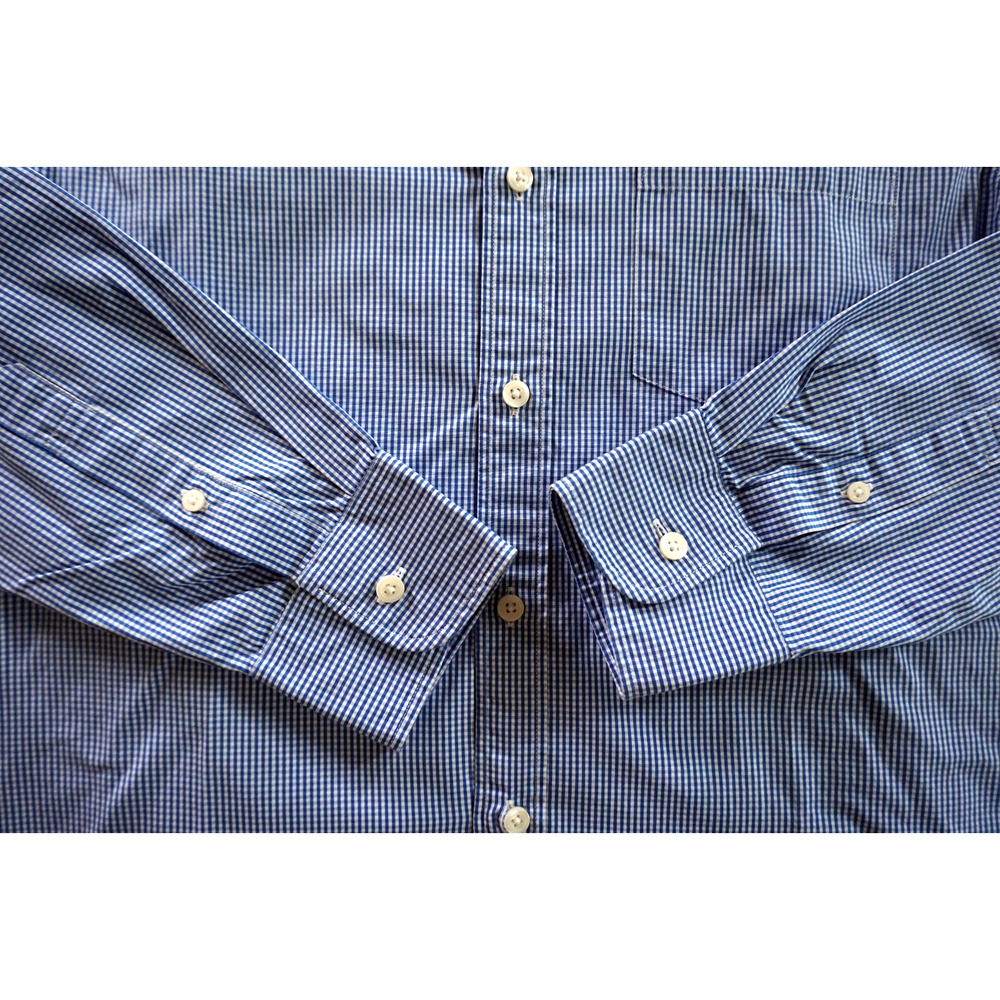J. Crew Thompson Blue Check Gingham Poplin Dress Shirt Mens 15-15.5 - Picture 3 of 9